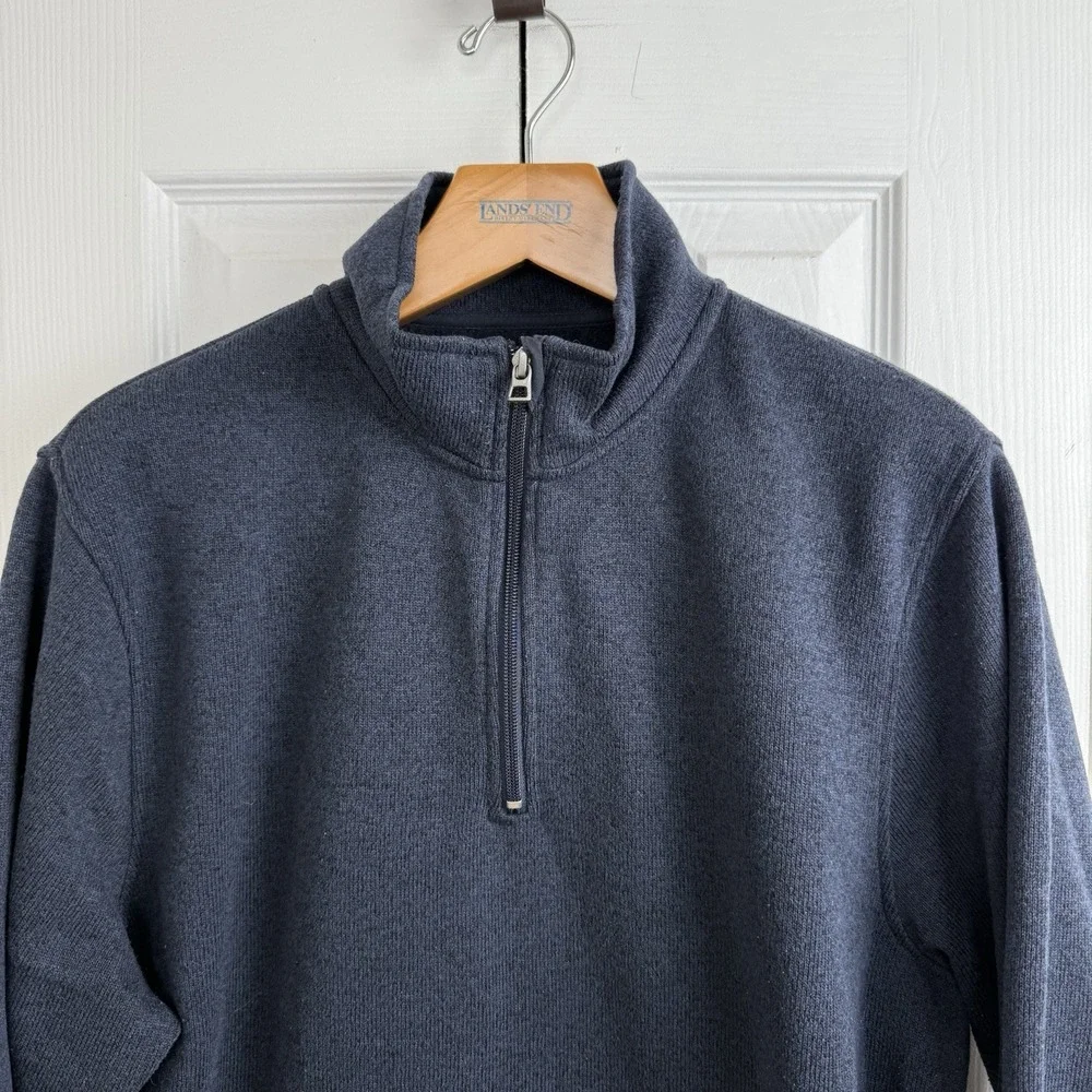 J.Crew Mercantile Men's XL Quarter-Zip Fleece Pullover Sweater Navy‎ Blue Casual